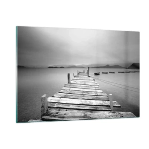 Glastavla - Bild på glas - Bortom bergen och hav - 120x80 cm