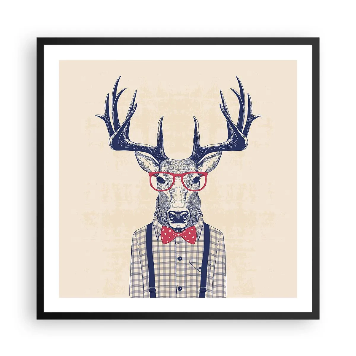 Affisch i svart ram - Rolig extravagans - 60x60 cm