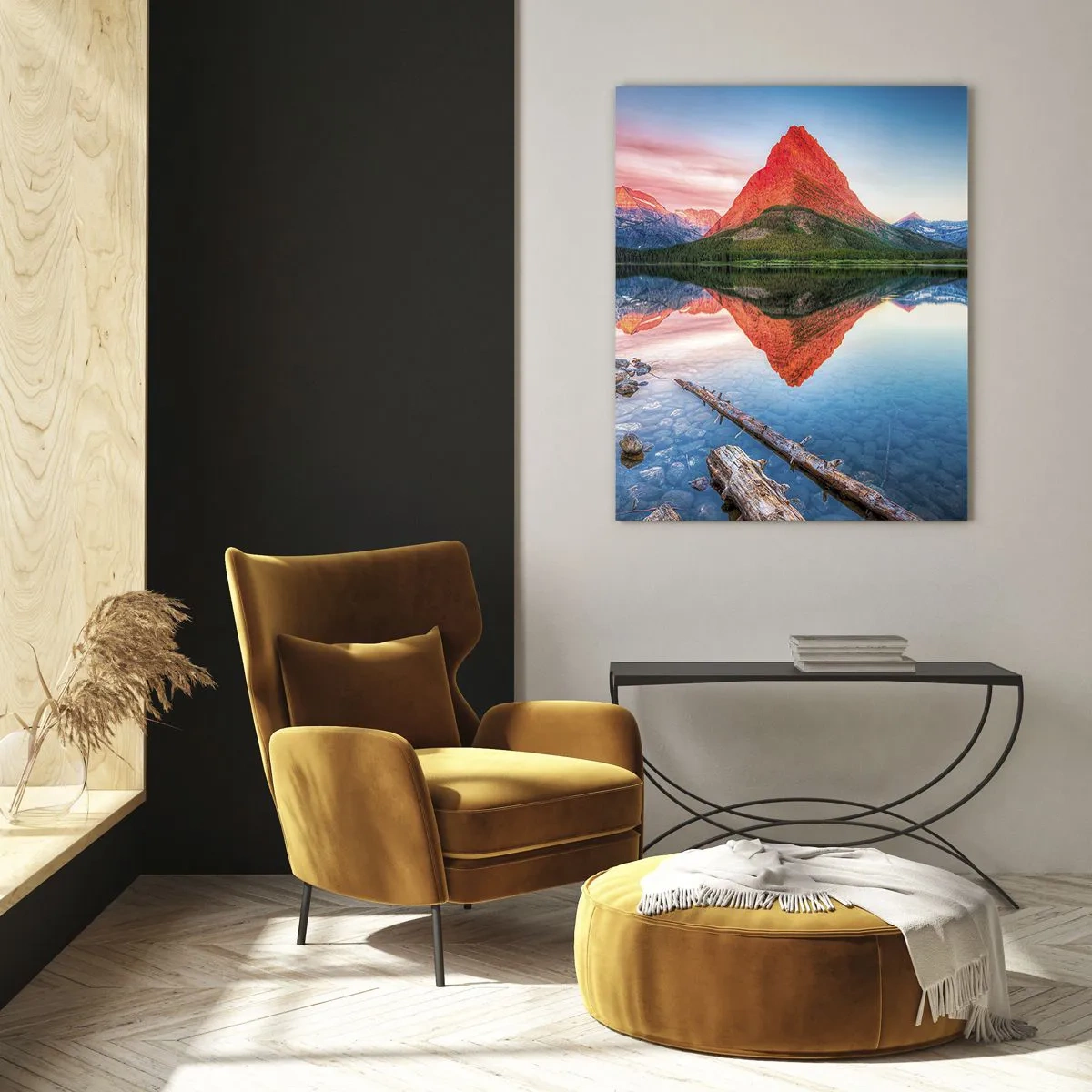 Glastavla - Bild på glas - Glöd och kyla - 70x100 cm