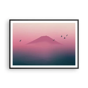 Affisch i svart ram - Vandrare över molnen - 100x70 cm