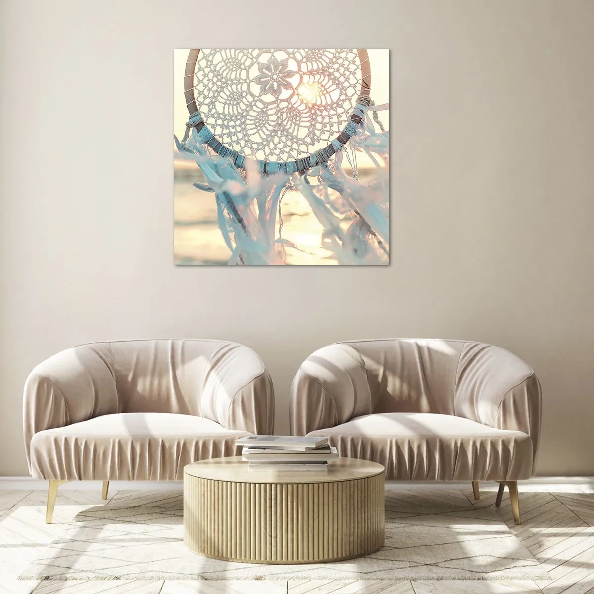 Glastavla - Bild på glas - Spetstotem - 70x70 cm