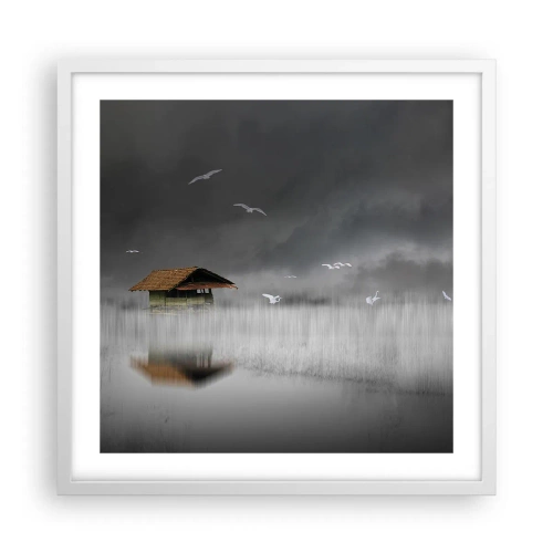 Affisch i vit ram - Regnskydd - 50x50 cm