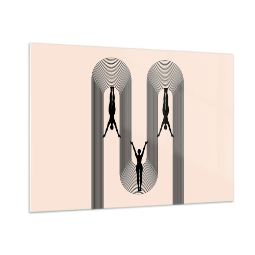 Glastavla - Bild på glas - Upp och ner - 100x70 cm