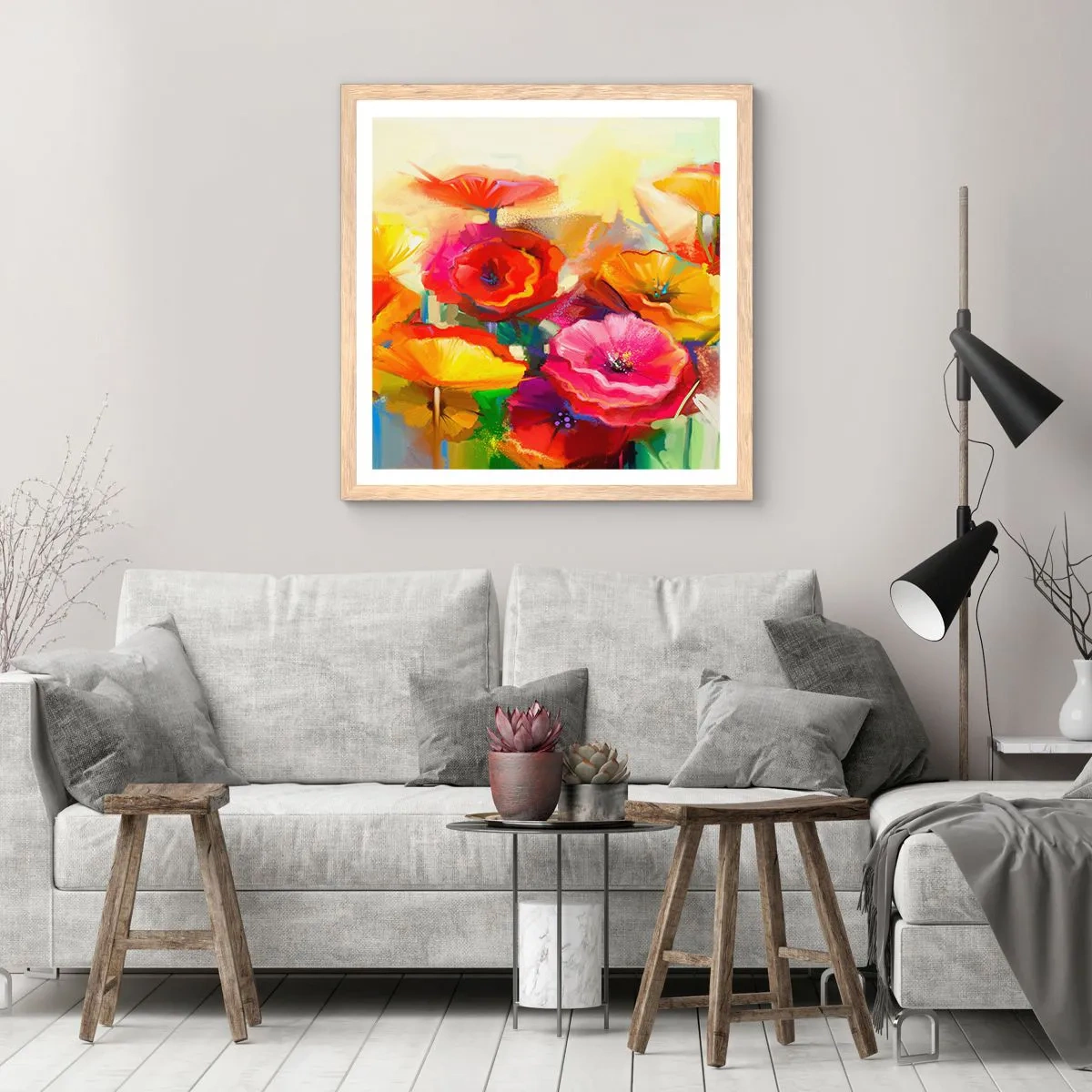 Affisch i ram av ljusek - Inte bara rött - 60x60 cm