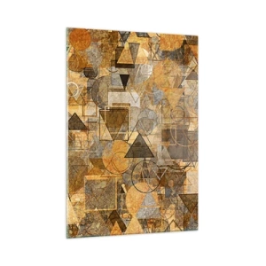 Glastavla - Bild på glas - Värld infattad i form - 50x70 cm