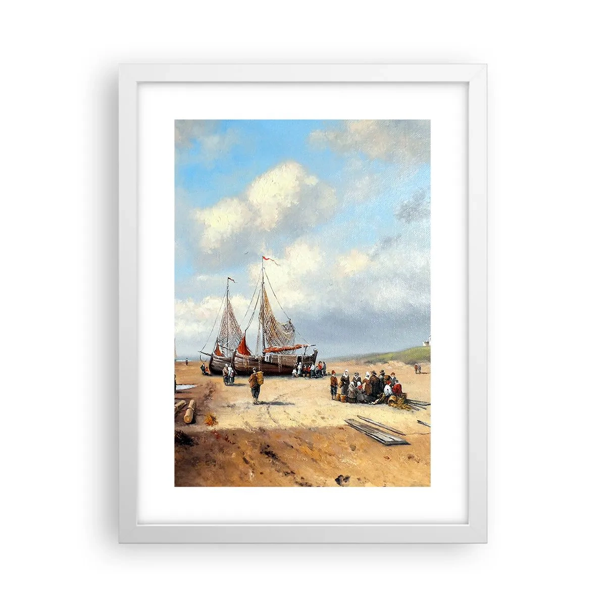 Affisch i vit ram - Efter en lyckad fångst - 30x40 cm