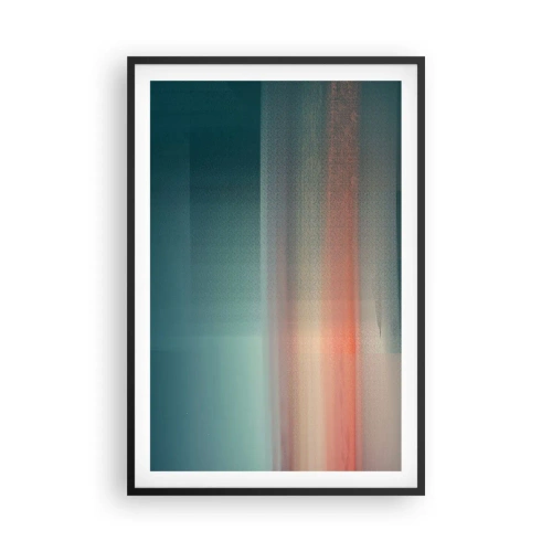 Affisch i svart ram - Abstraktion: ljusvågor - 61x91 cm