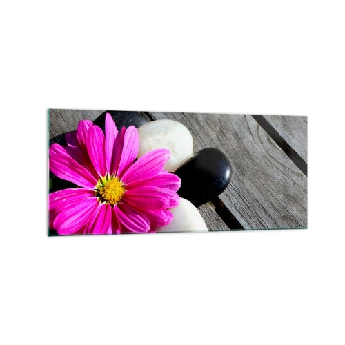 Glastavla - Bild på glas - Avkoppling på bryggan - 120x50 cm