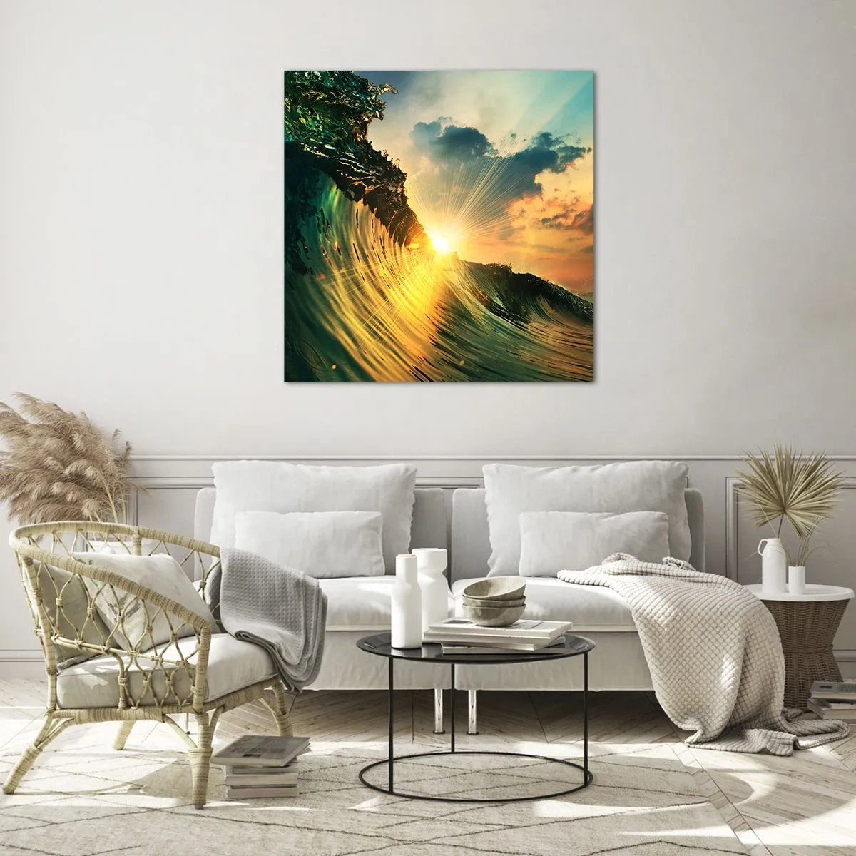 Glastavla - Bild på glas - Surfare, var är du? - 30x30 cm