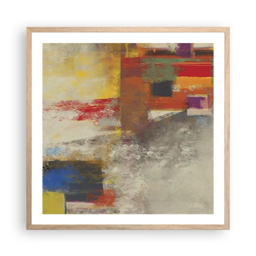 Affisch i ram av ljusek - Färgernas geometri - 60x60 cm