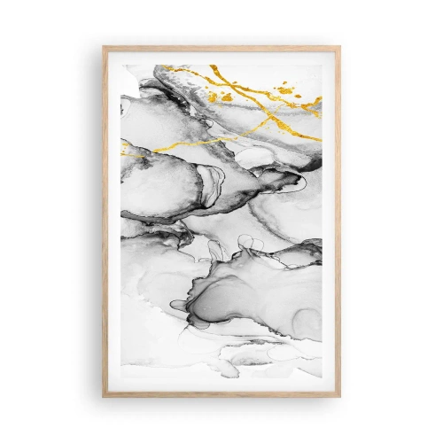 Affisch i ram av ljusek - Komposition med guldmotiv - 61x91 cm