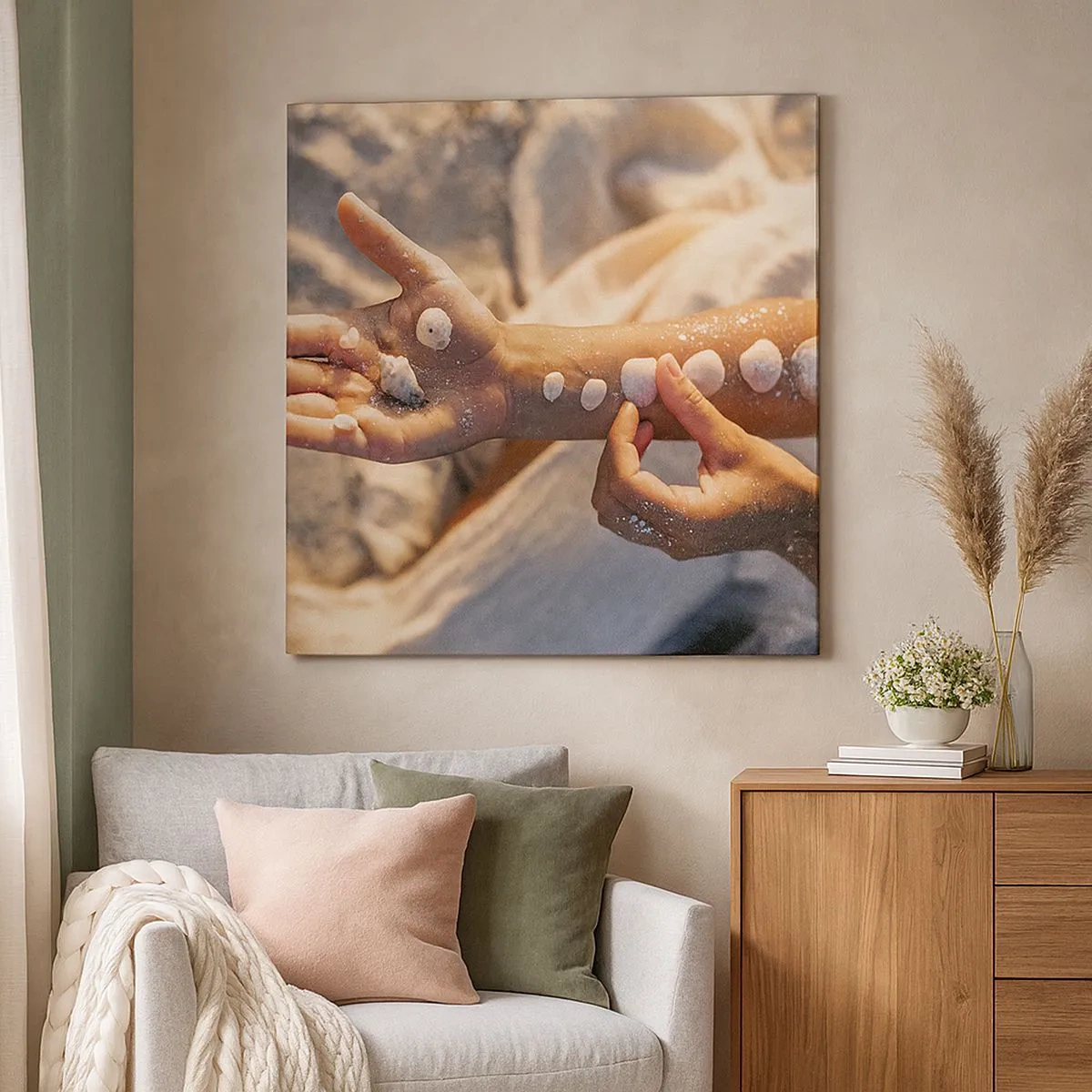 Canvastavla - Bild på duk - Skönhet inom handens räckvidd - 30x30 cm