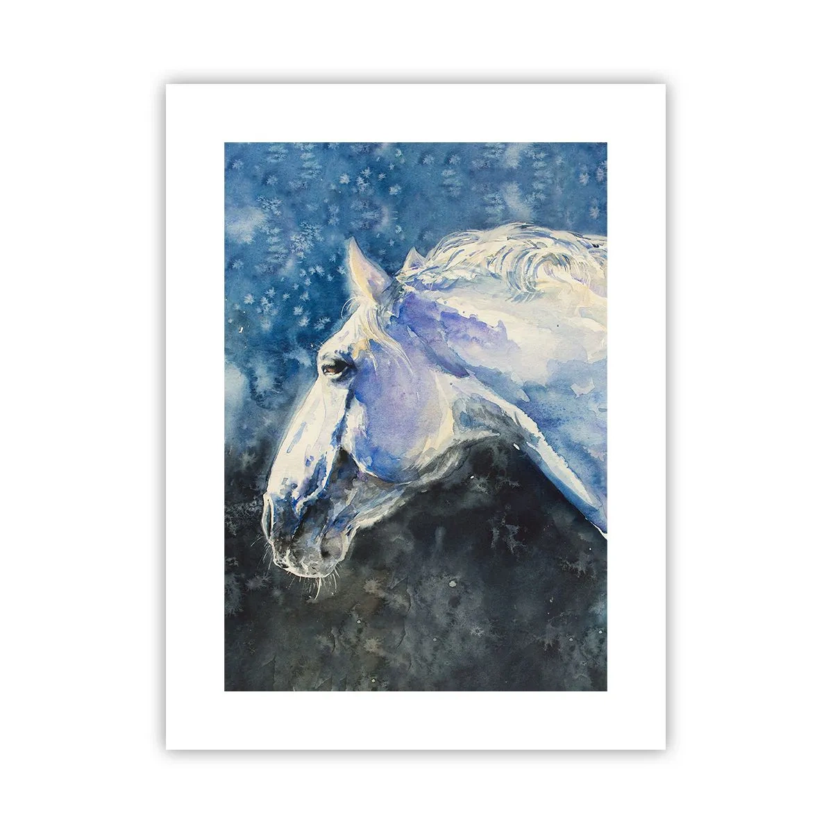 Affisch - Porträtt i blått sken - 30x40 cm