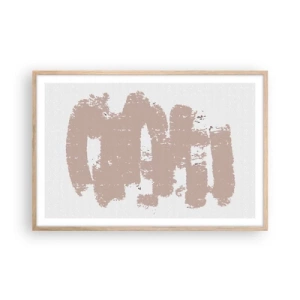 Affisch i ram av ljusek - Abstraktion i mjuk rosa - 91x61 cm