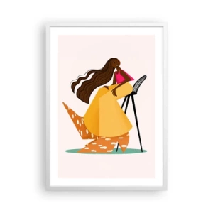 Affisch i vit ram - Modet är också kul - 50x70 cm