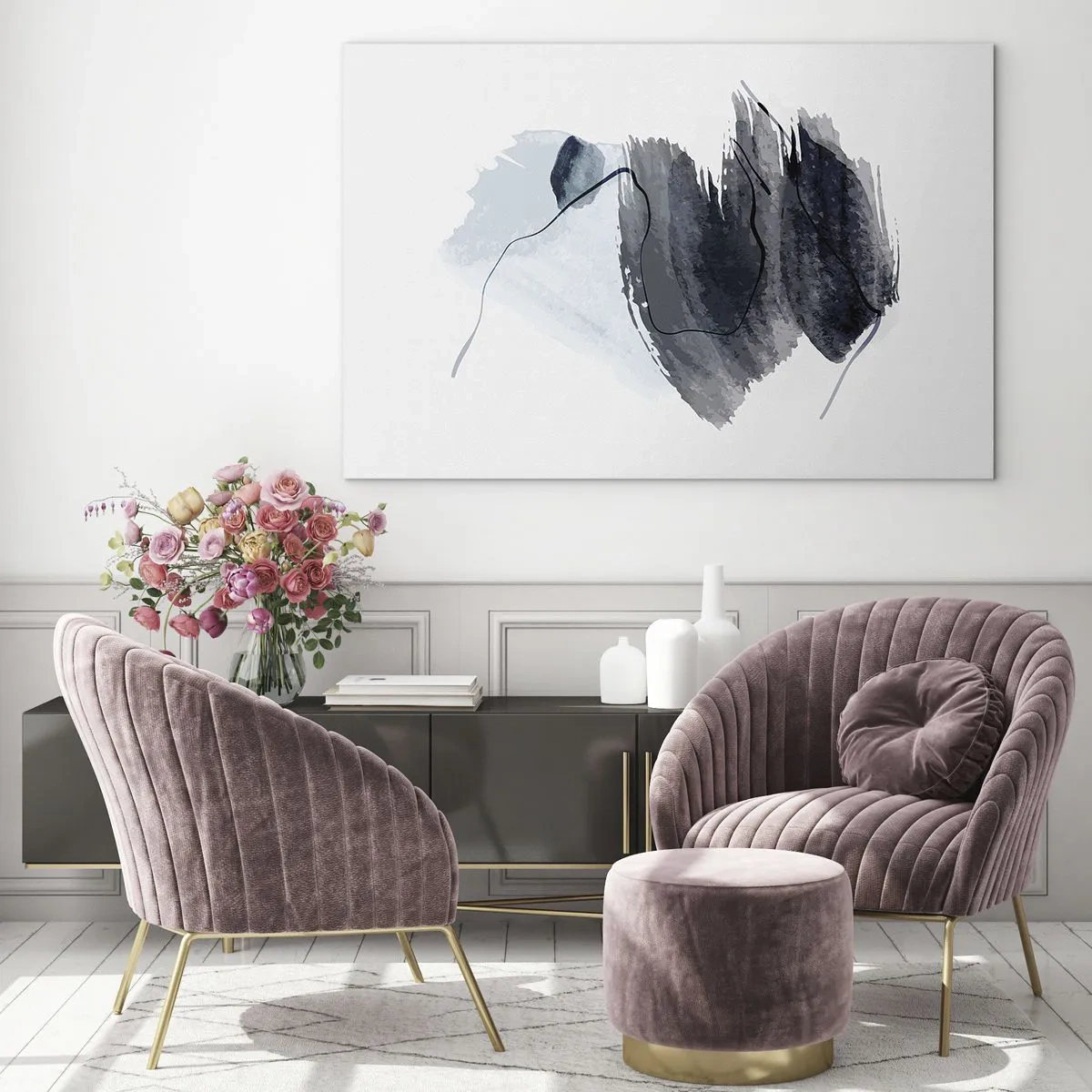 Glastavla - Bild på glas - Intensitet och rörelse - 100x70 cm