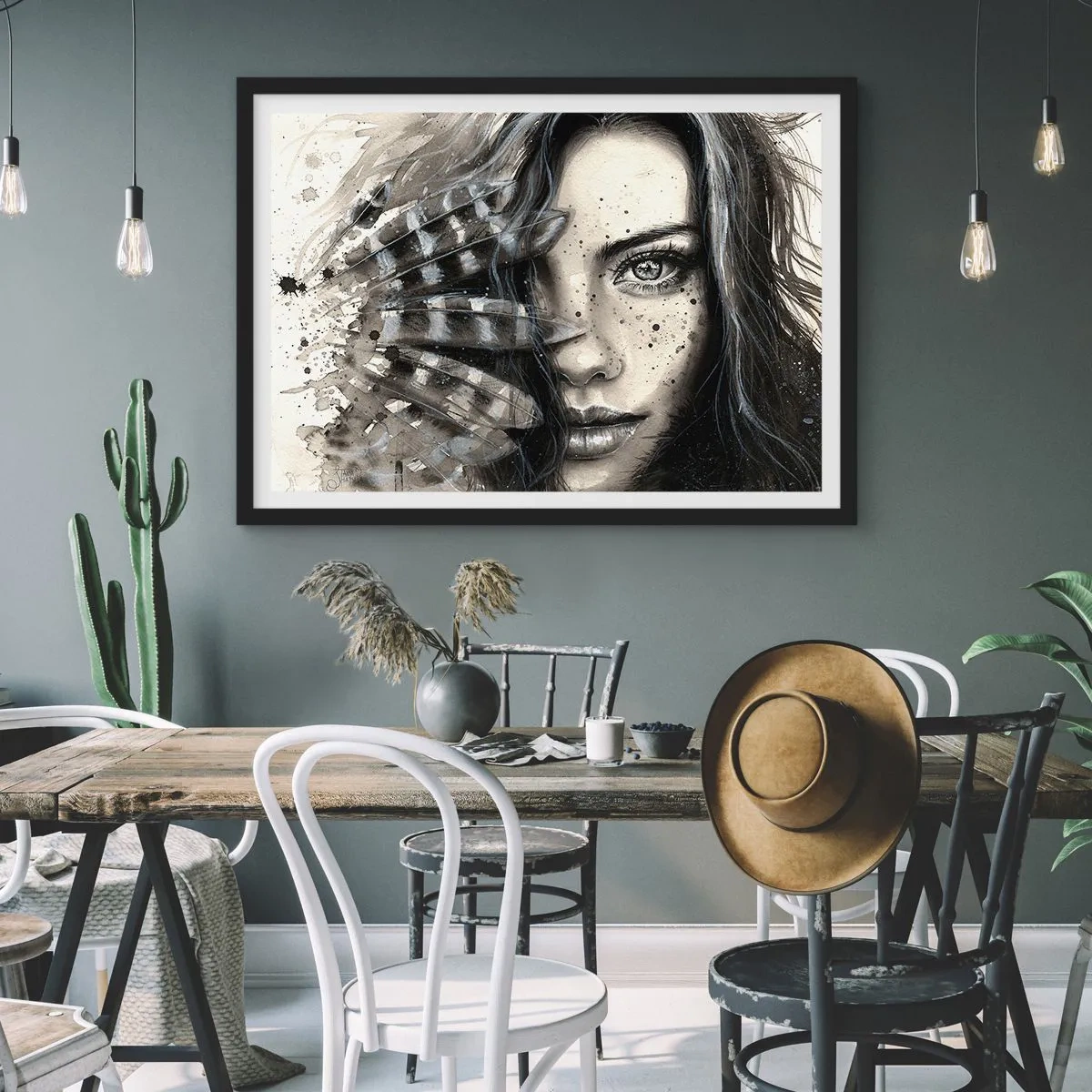 Affisch i svart ram - Vild skönhet - 70x50 cm