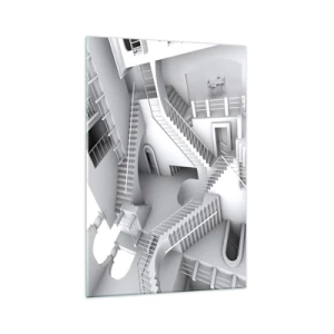 Glastavla - Bild på glas - Rummets paradoxer - 70x100 cm