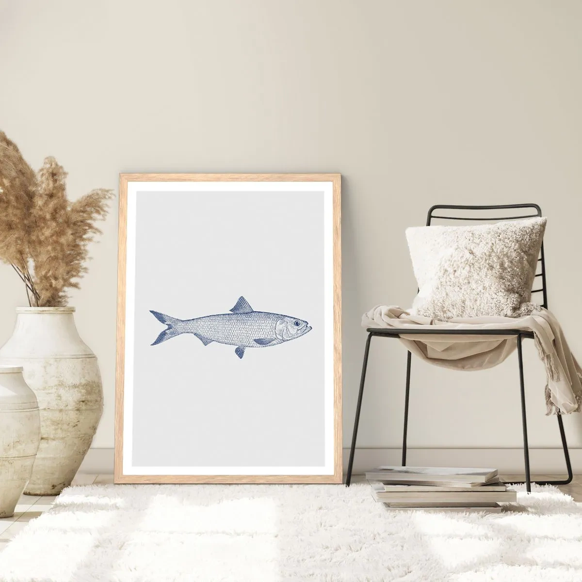 Affisch i ram av ljusek - Hälsningar från de nordliga haven - 70x100 cm