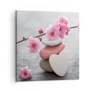 Canvastavla - Bild på duk - Salighet med körsbärsblomma - 50x50 cm