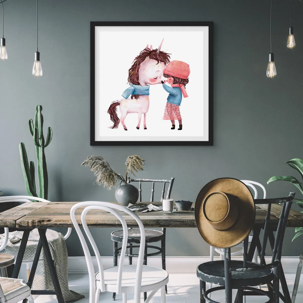 Affisch i svart ram - Vintersaga - 60x60 cm