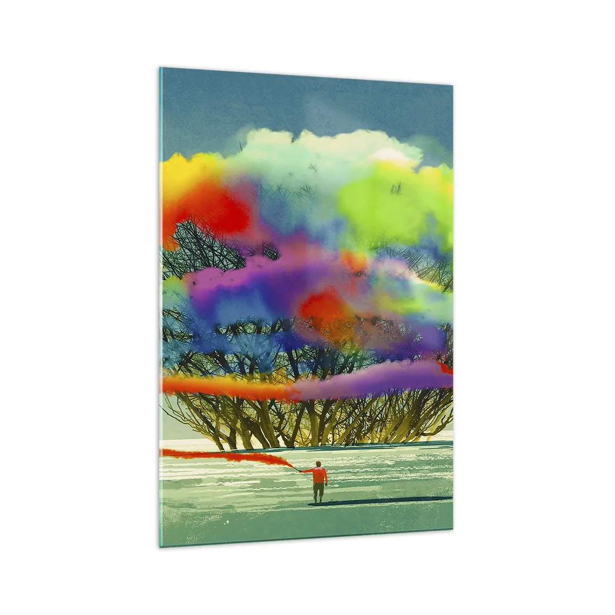 Glastavla - Bild på glas - Liva upp världen - 70x100 cm