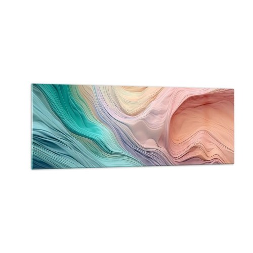 Glastavla - Bild på glas - Regnbågsvåg - 140x50 cm