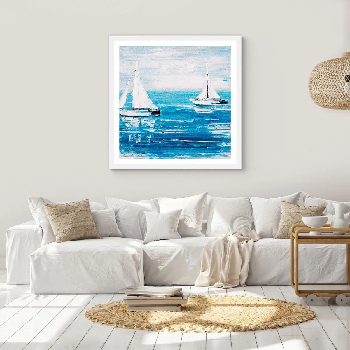 Affisch i vit ram - Med en vän vid din sida - 50x50 cm