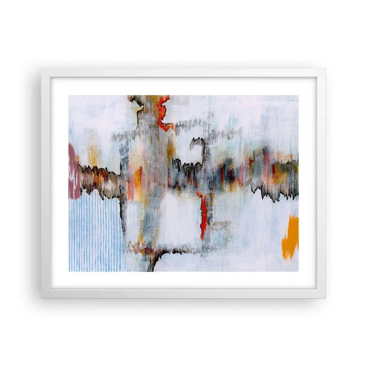 Affisch i vit ram - Med pinne på vatten - 50x40 cm