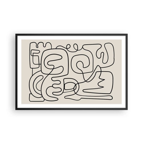 Affisch i svart ram - Följ spåret - 91x61 cm