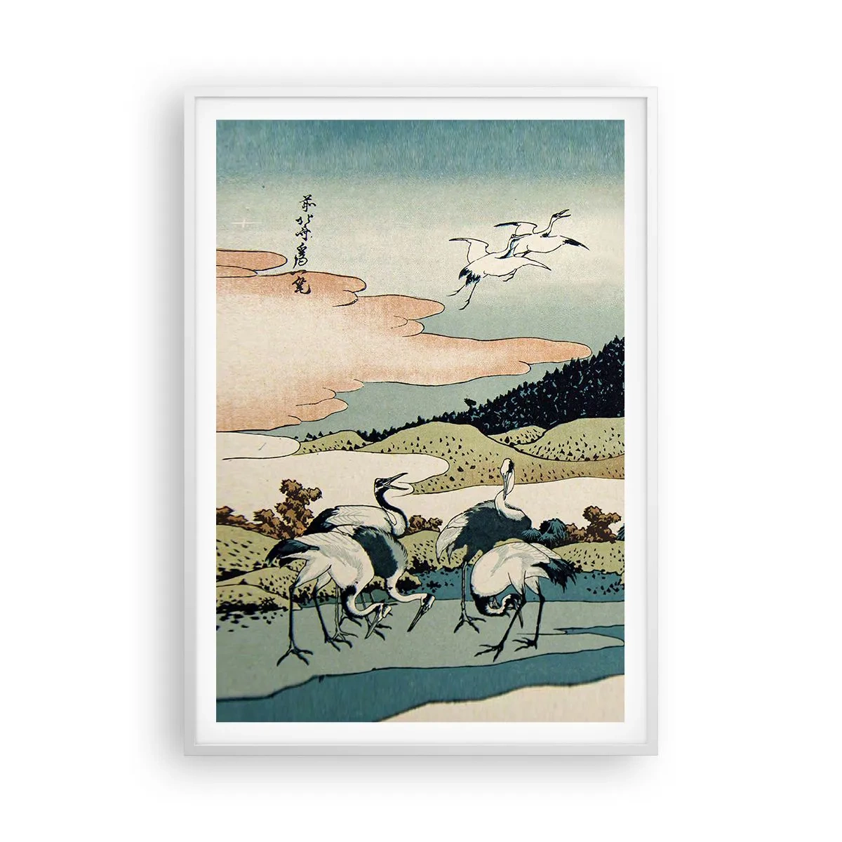 Affisch i vit ram - I japansk anda - 70x100 cm