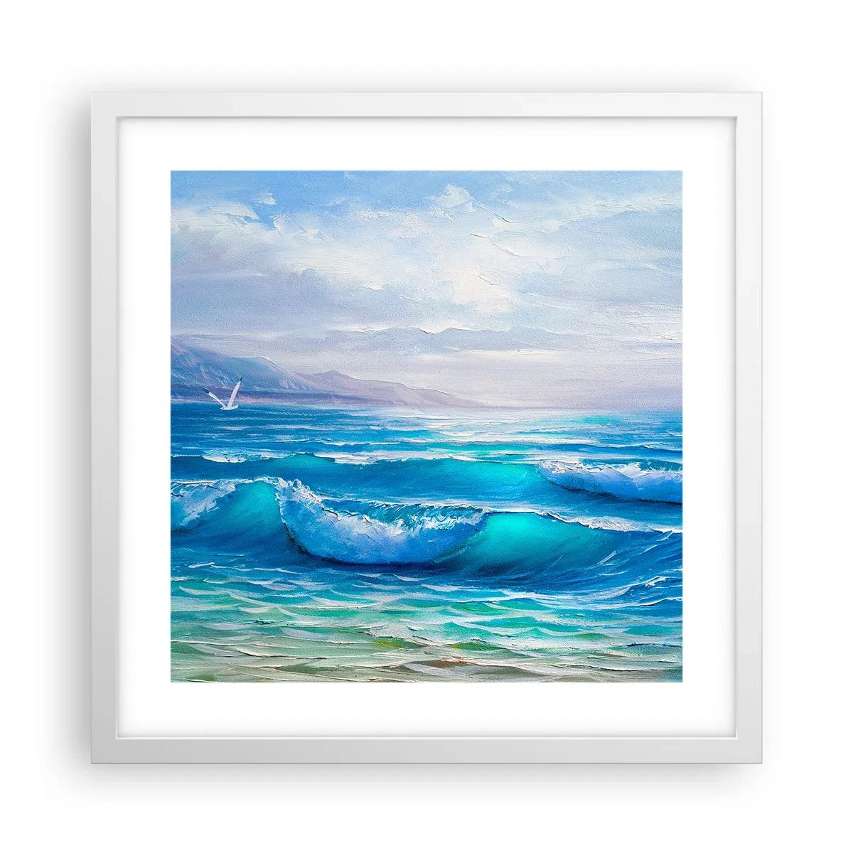 Affisch i vit ram - Stillande - 40x40 cm