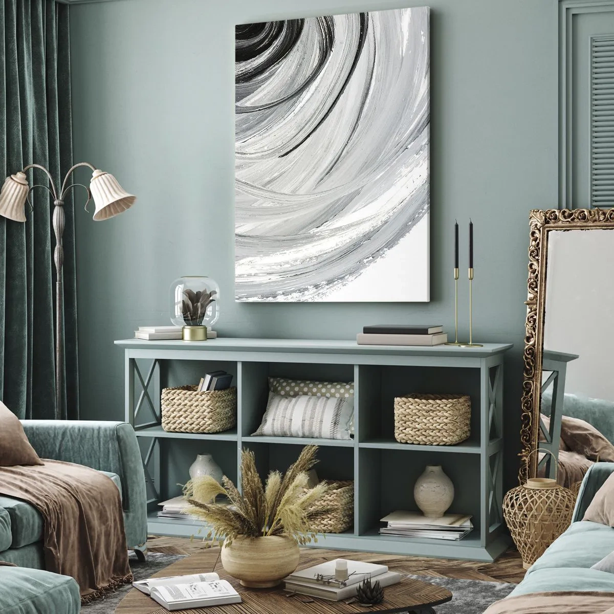 Canvastavla - Bild på duk - Orbital komposition - 45x80 cm