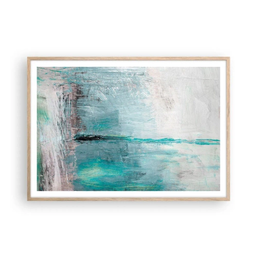 Affisch i ram av ljusek - Horisontellt i blått - 100x70 cm