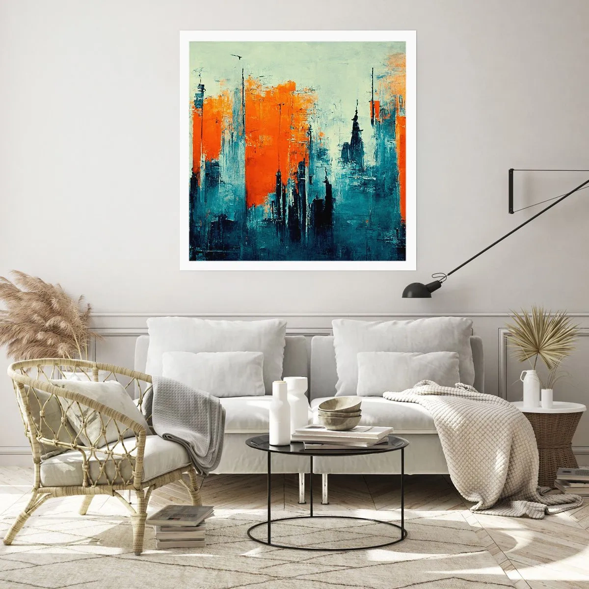 Affisch - Modernt landskap - 30x30 cm
