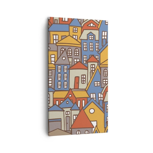 Canvastavla - Bild på duk - Hus bakom hus - 45x80 cm