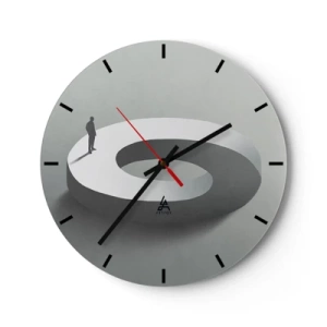 Väggklocka - Klocka på glas - Och försök att vara klok - 40x40 cm