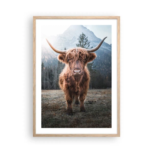 Affisch i ram av ljusek - Hälsningar från fjälläng - 50x70 cm