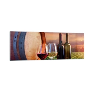 Glastavla - Bild på glas - Här smakar livet - 90x30 cm