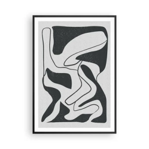Affisch i svart ram - Abstrakt lek i en labyrint - 70x100 cm