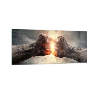 Glastavla - Bild på glas - Stå upp och kämpa - 100x40 cm