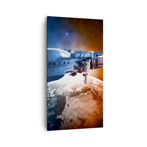 Canvastavla - Bild på duk - Uppmärksam åskådare - 55x100 cm