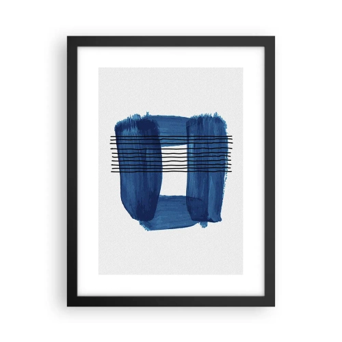 Affisch i svart ram - Svart-blå komposition - 30x40 cm
