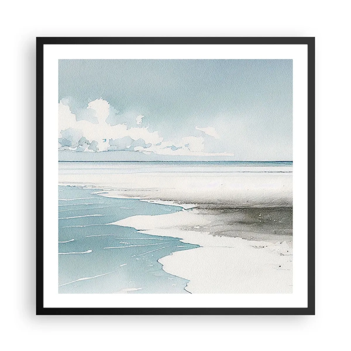 Affisch i svart ram - Milt tidvatten - 60x60 cm