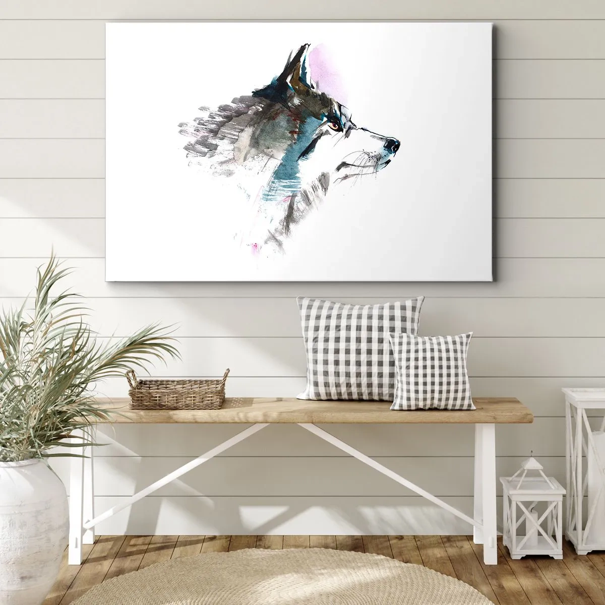 Canvastavla - Bild på duk - Vargen är här - 120x80 cm