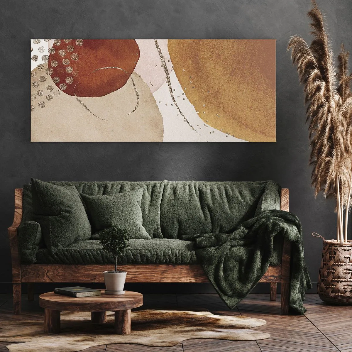 Canvastavla - Bild på duk - Rundhet och rörelse - 120x50 cm