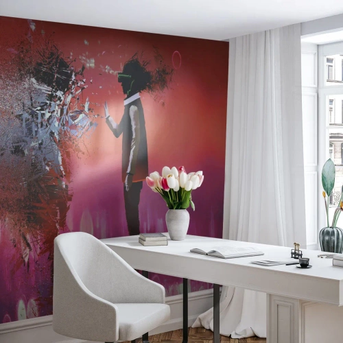 Självhäftande Fototapet Deluxe Sticker - Kan man titta in i sig själv? - Abstraktion, Bit, människor - 350x256 cm