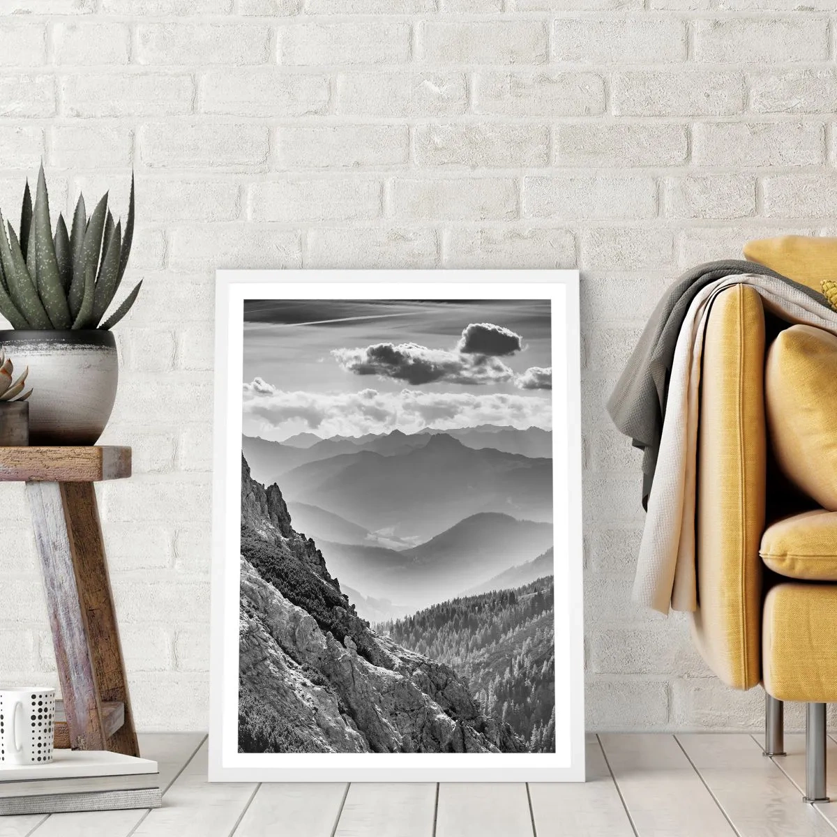 Affisch i vit ram - Ända fram till horisonten - 70x100 cm