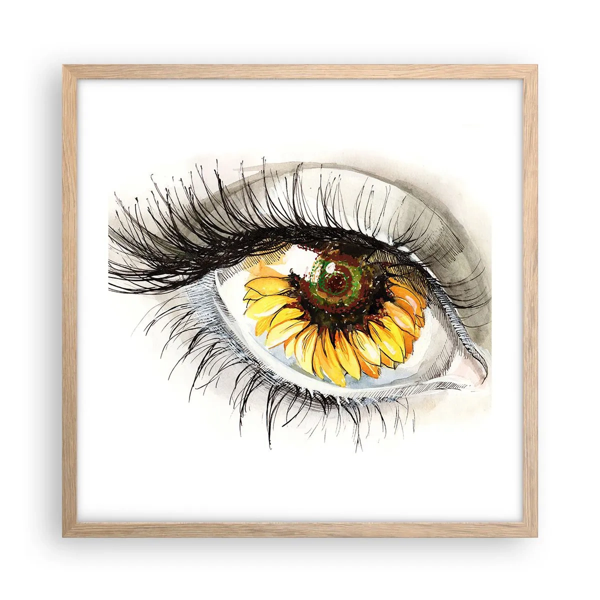 Affisch i ram av ljusek - Blick het som sommar - 50x50 cm