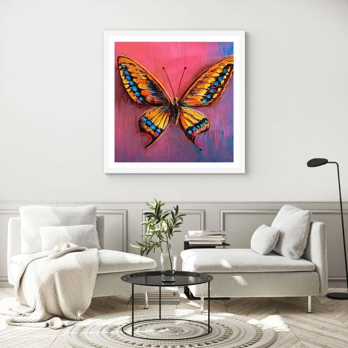 Affisch i vit ram - Naturens klenoder - 40x40 cm